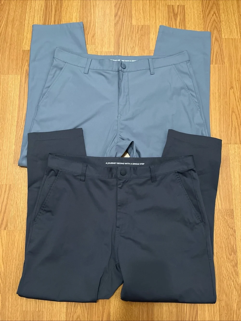 Lot 2 Rhone Commuter Slim Pants 5 Pocket Men’s 36 X 28 Straight Leg Lt Gray/ Dk